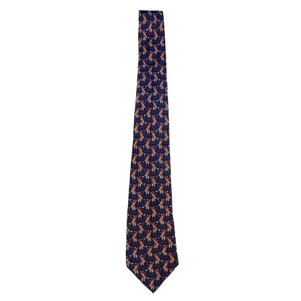 SALVATORE Ferragamo Silk Golf Tie - Picture 8 of 11